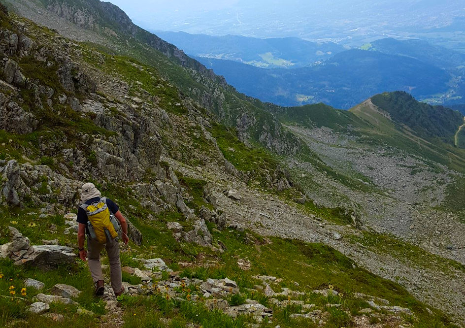 Descente de la cime de la Jasse vers Prapoutel